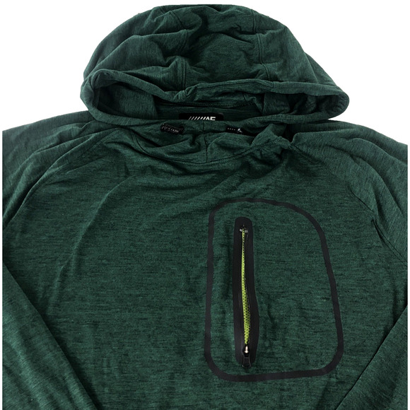 Amercian Eagle Outfitters Men's Flex Hoodie Large Green Pullover Kangaroo Pocket - Picture 3 of 11